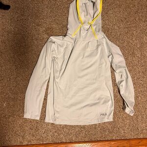Fila Light Gray Men’s Lightweight Hoodie, size Medium